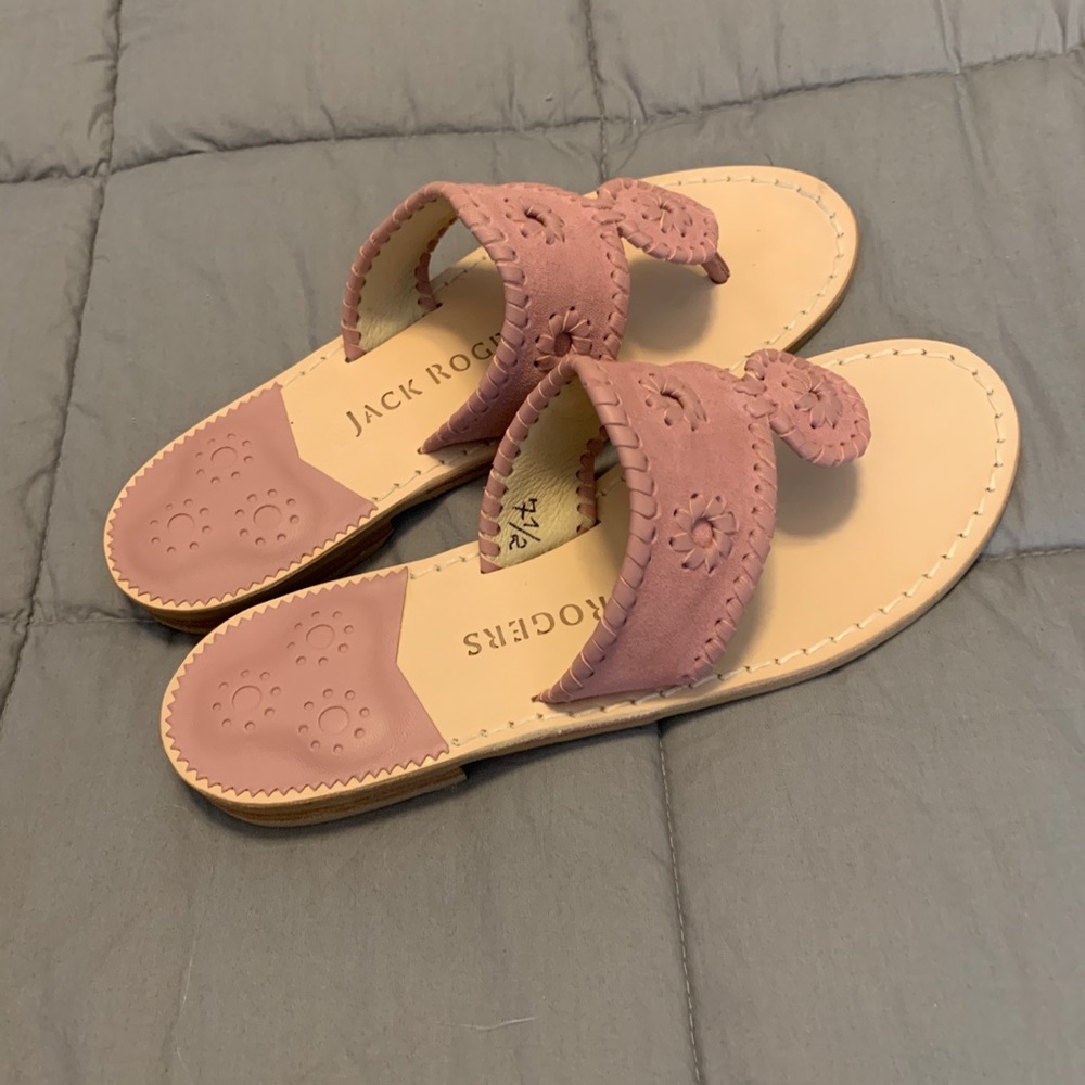 NIB Jack Rogers Flat Sandal | Pink Suede - Picture 2 of 7